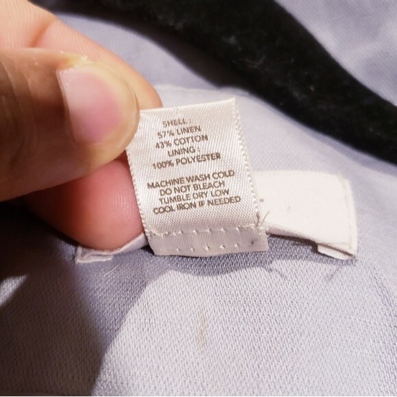 ANN TAYLOR LOFT Linen Blend Grey Button Up  Peplum Jacket Size M - Picture 7 of 7